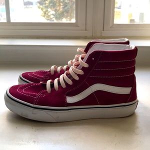Maroon High Top Vans Off The Wall Shoes